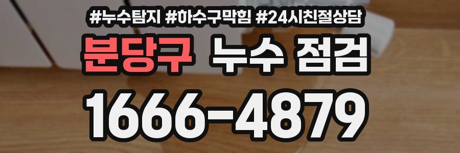 분당구 누수 점검