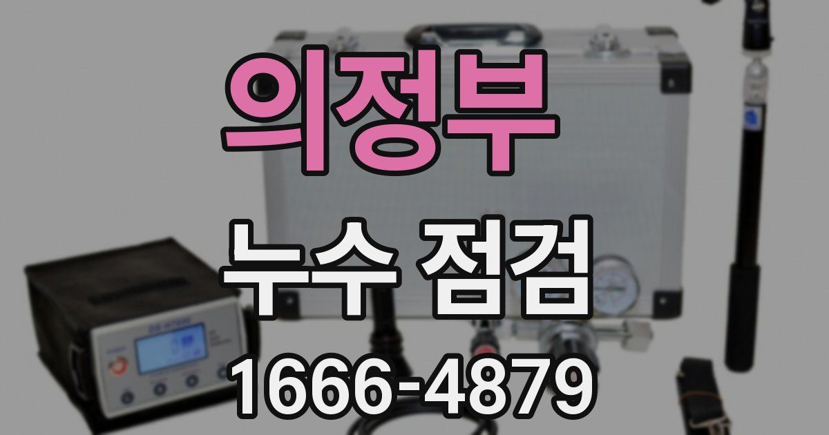 의정부 누수 점검