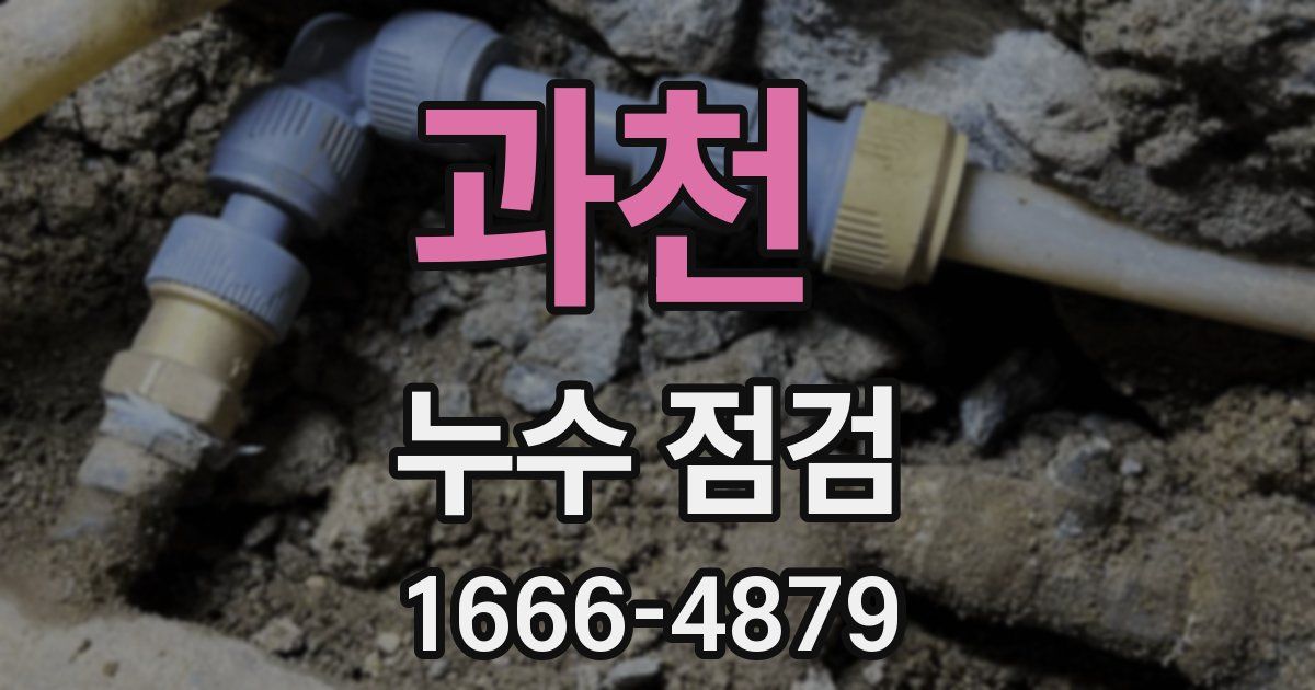 과천 누수 점검
