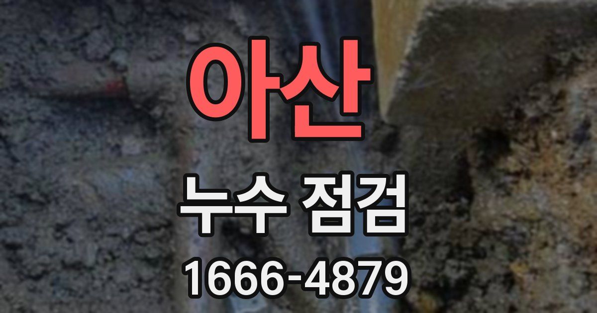 아산 누수 점검