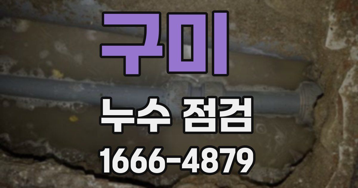 구미 누수 점검