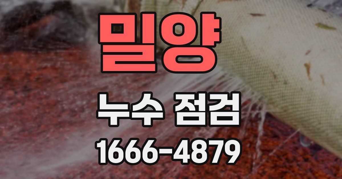 밀양 누수 점검