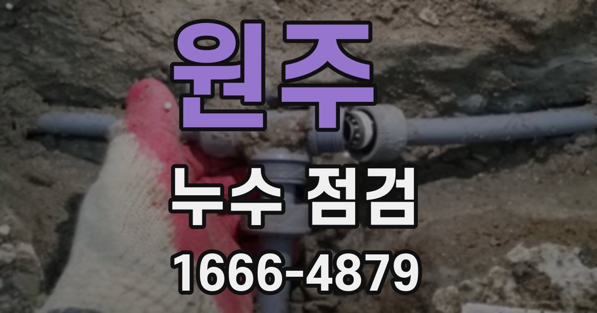 원주 누수 점검