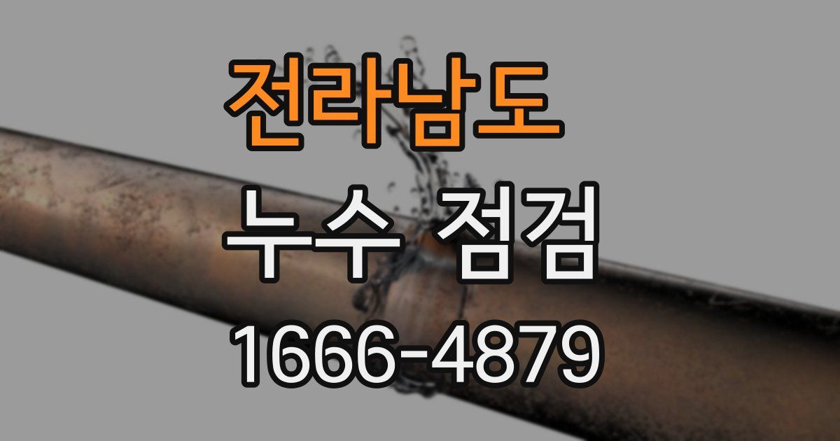 전라남도 누수 점검