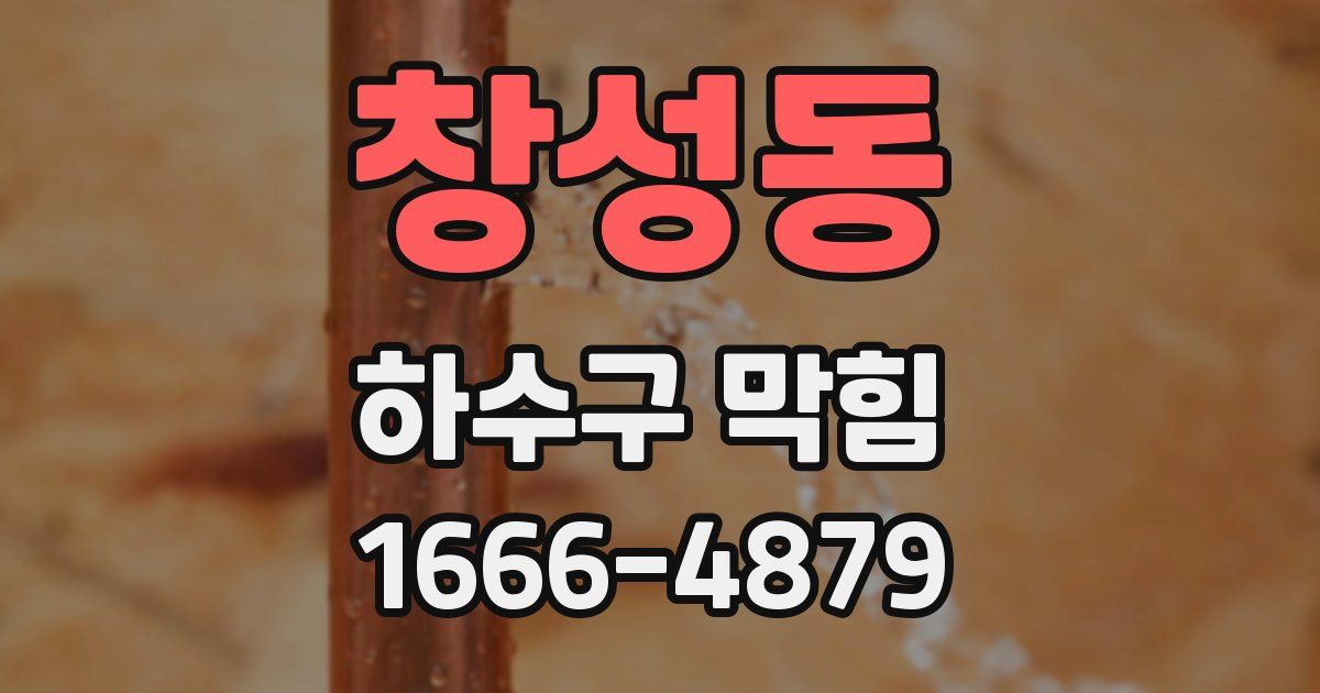 창성동 하수구 막힘