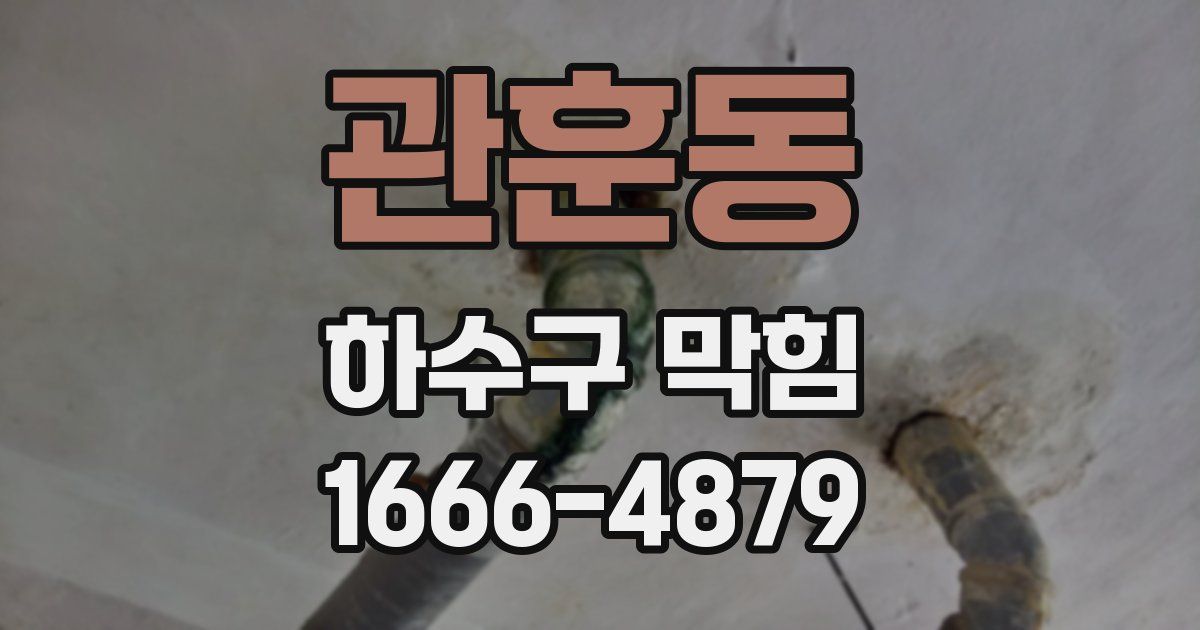 관훈동 하수구 막힘