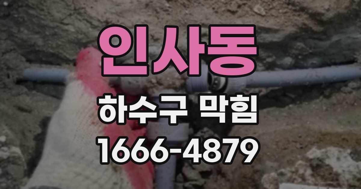 인사동 하수구 막힘