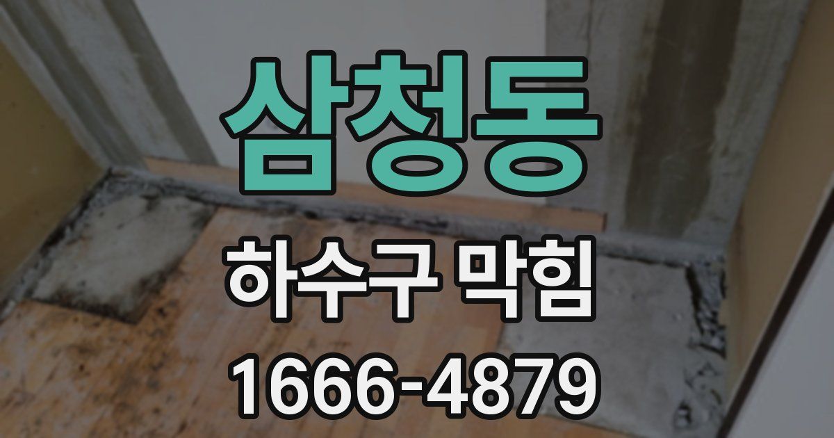 삼청동 하수구 막힘