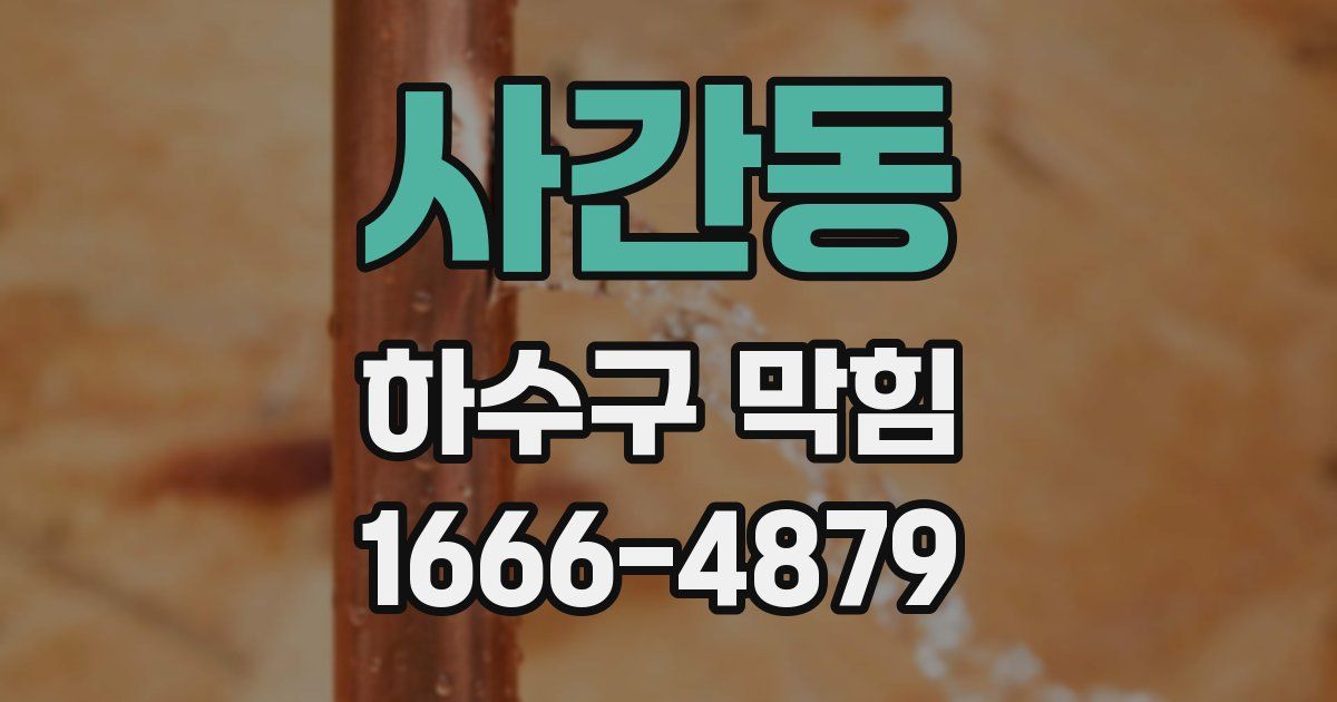 사간동 하수구 막힘