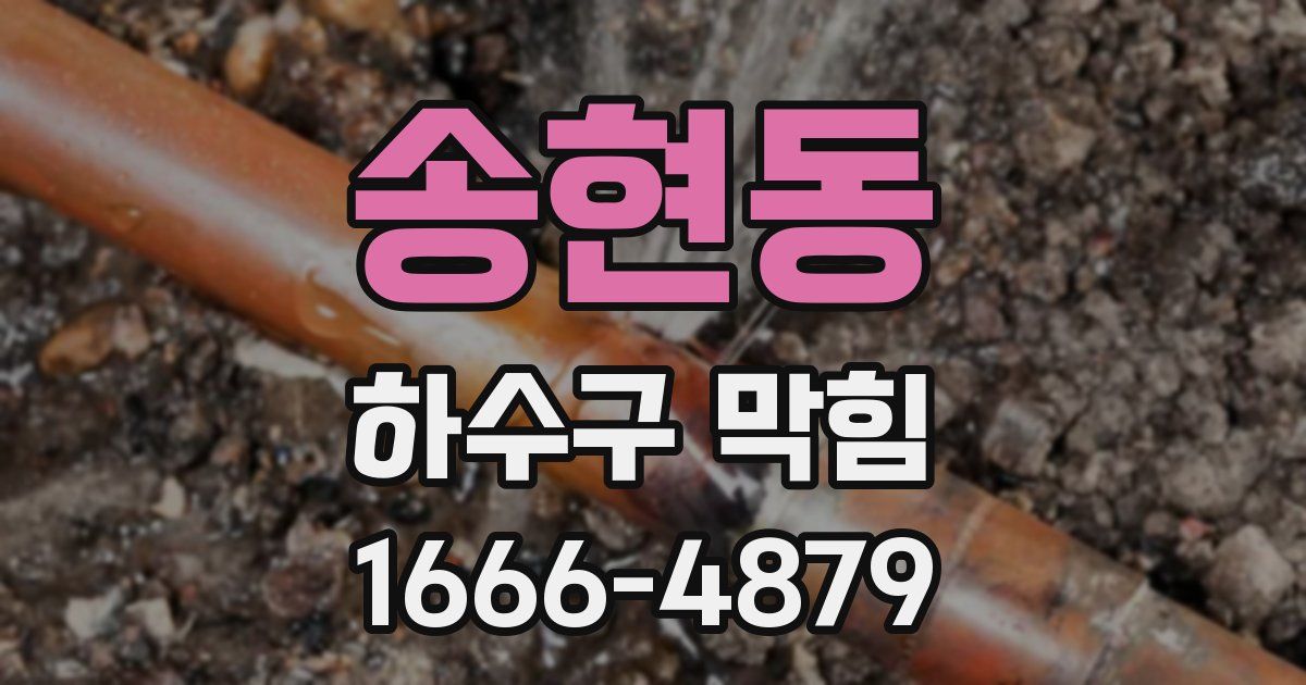 송현동 하수구 막힘