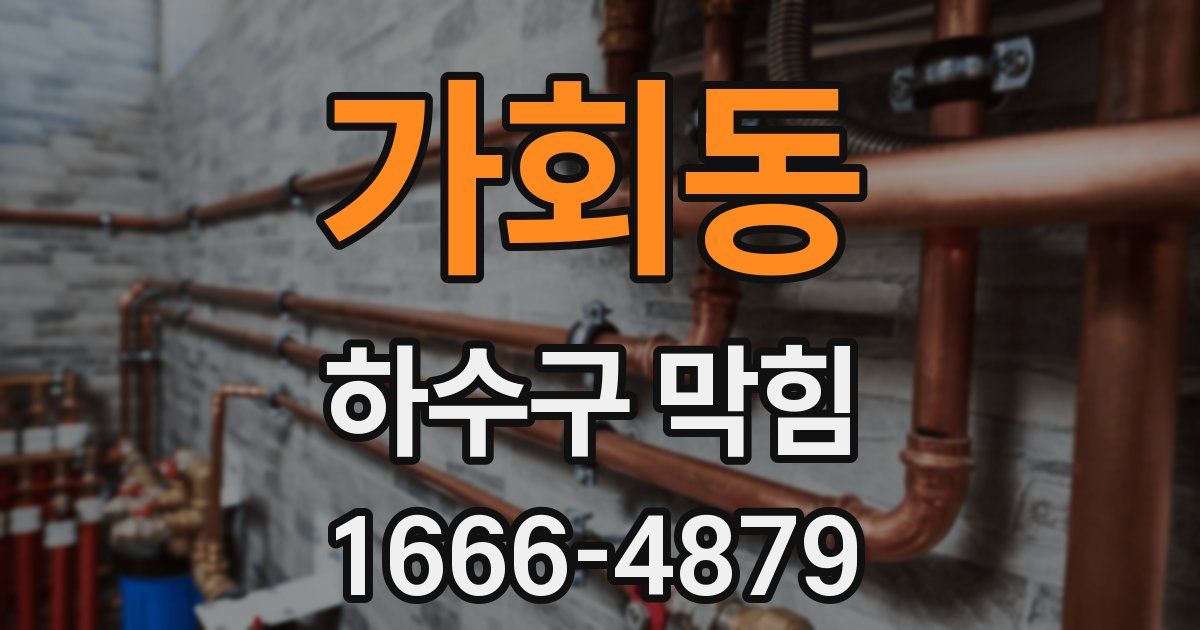 가회동 하수구 막힘
