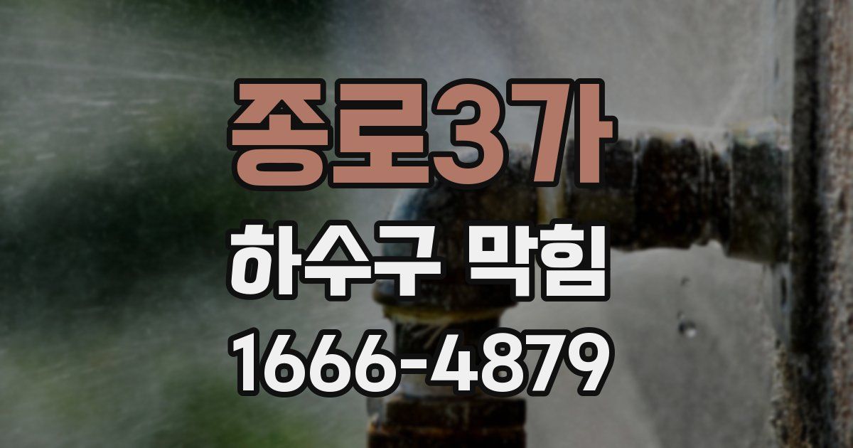 종로3가 하수구 막힘