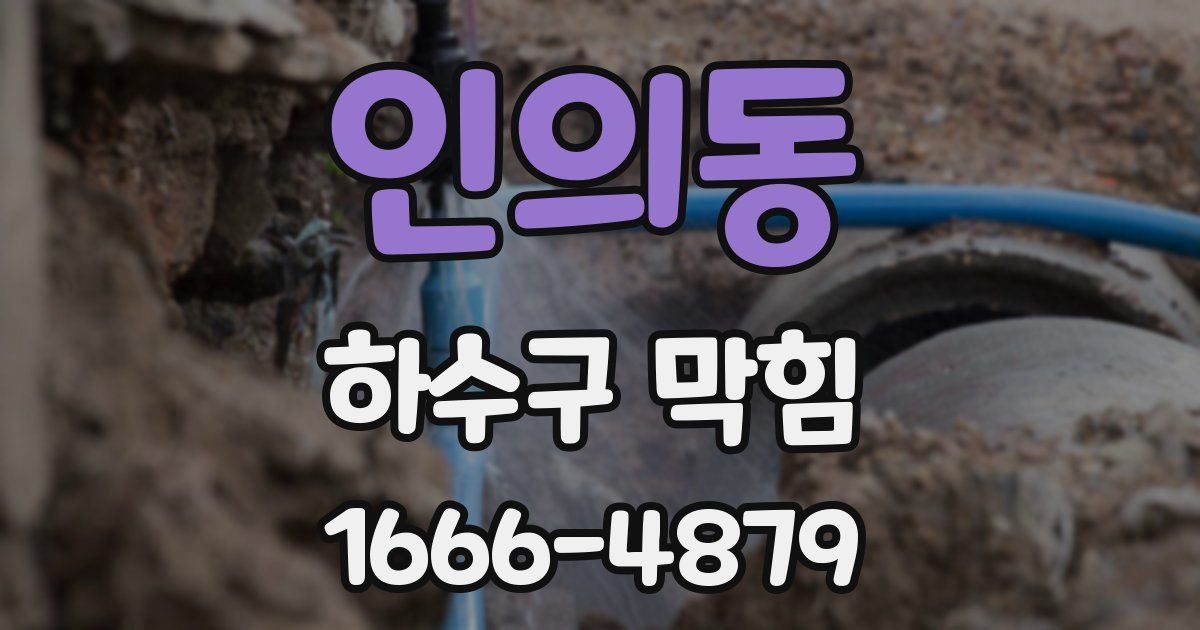인의동 하수구 막힘