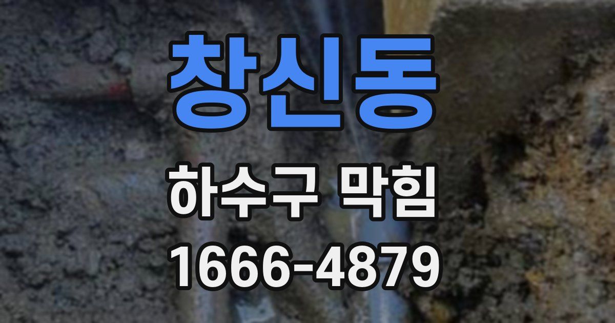 창신동 하수구 막힘