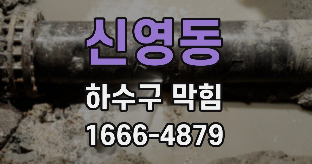 신영동 하수구 막힘