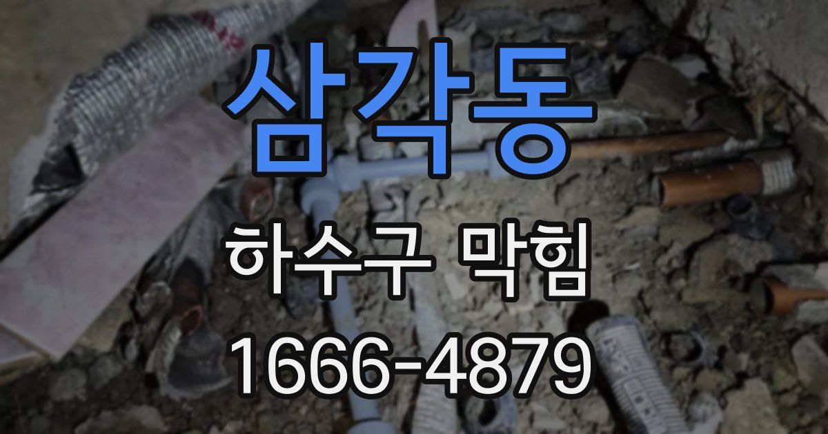 삼각동 하수구 막힘