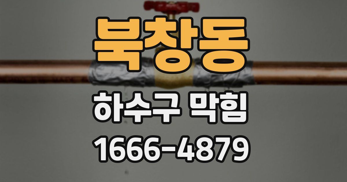 북창동 하수구 막힘