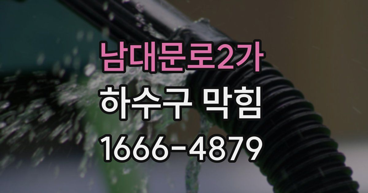 남대문로2가 하수구 막힘