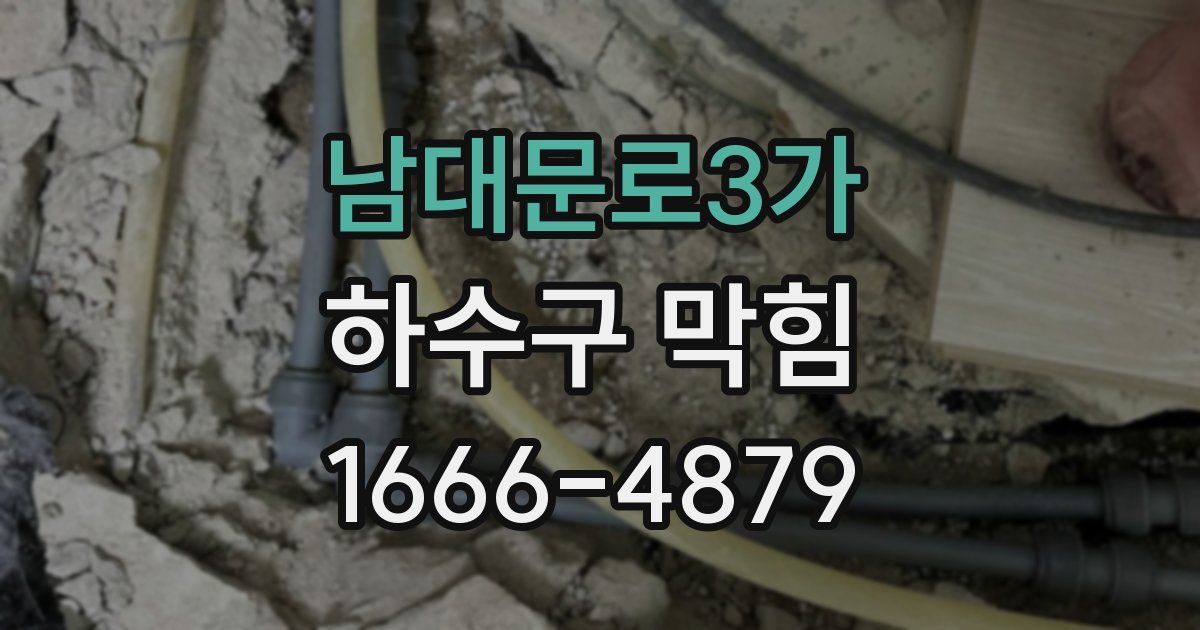 남대문로3가 하수구 막힘