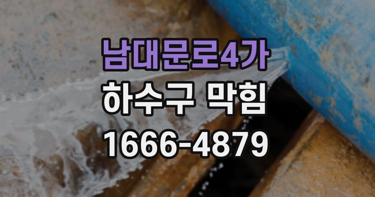 남대문로4가 하수구 막힘