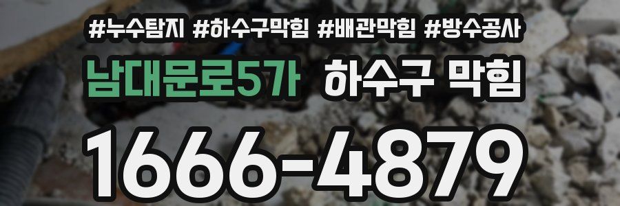남대문로5가 하수구 막힘