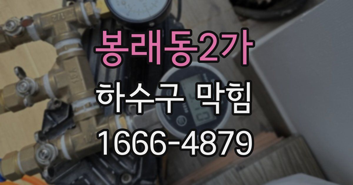 봉래동2가 하수구 막힘
