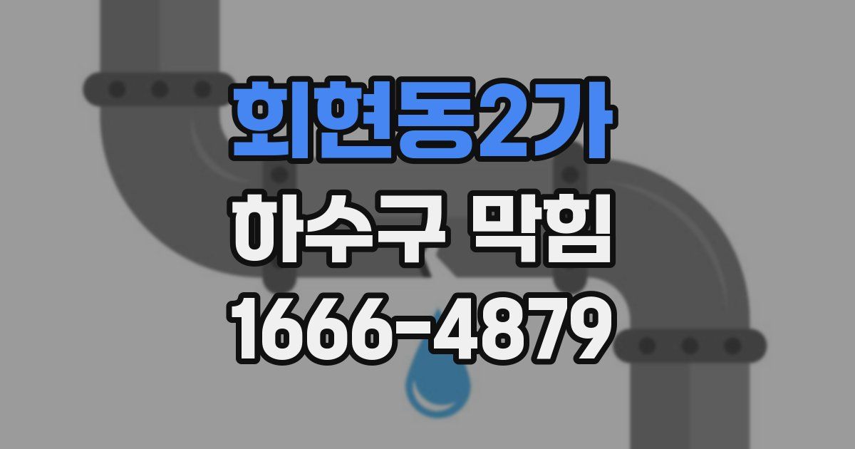 회현동2가 하수구 막힘