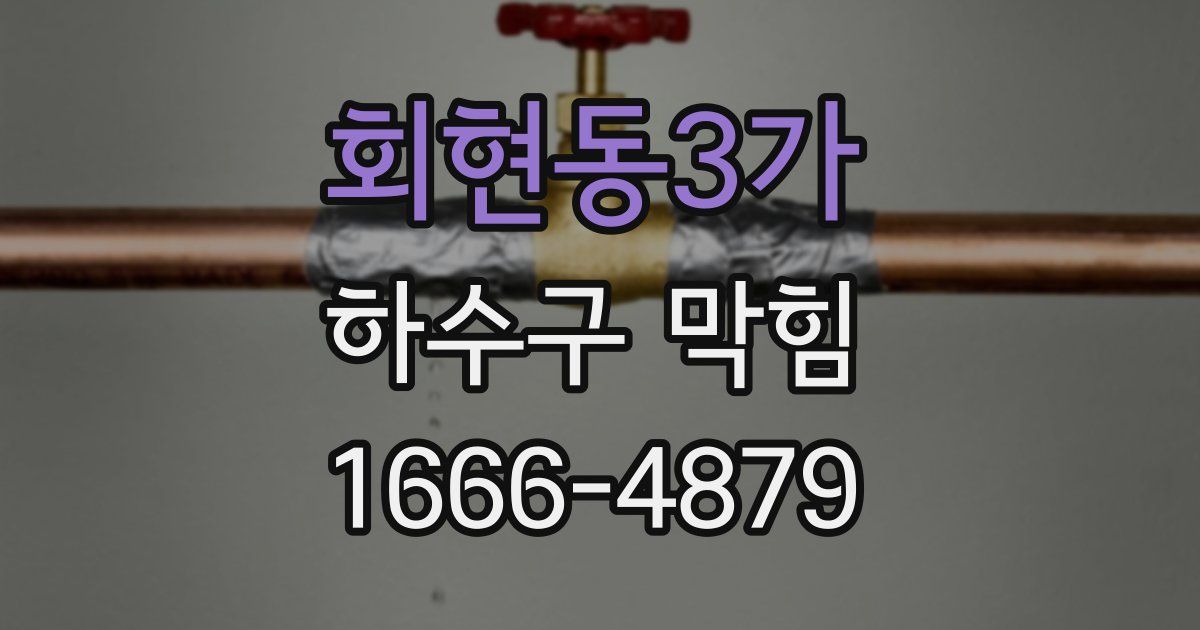 회현동3가 하수구 막힘