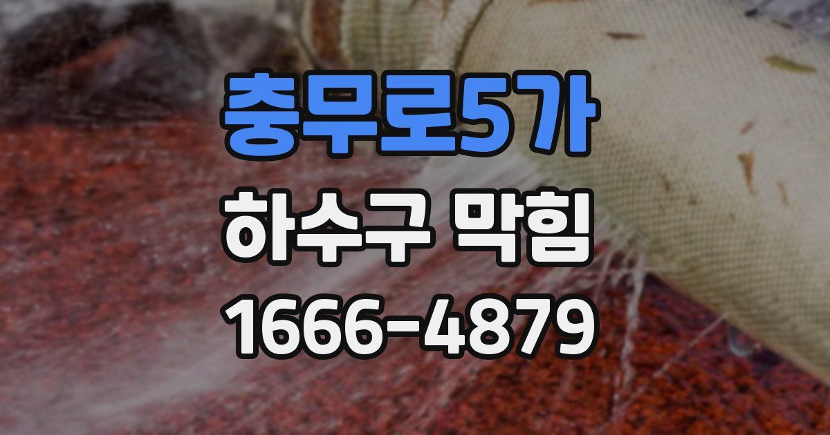 충무로5가 하수구 막힘