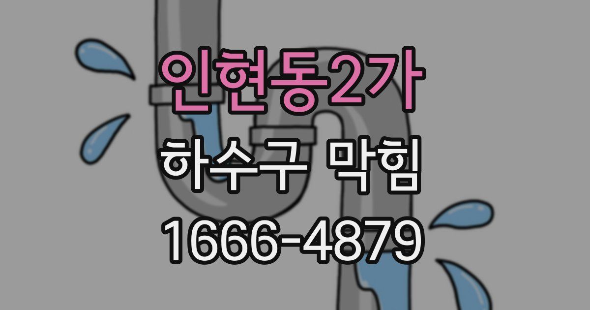 인현동2가 하수구 막힘