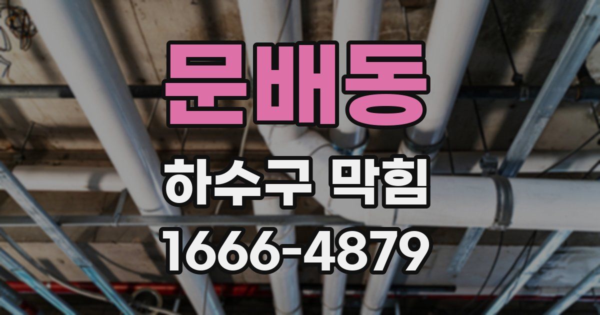 문배동 하수구 막힘
