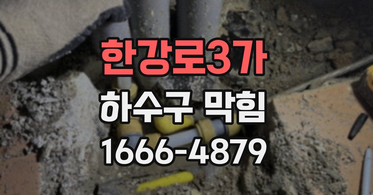 한강로3가 하수구 막힘