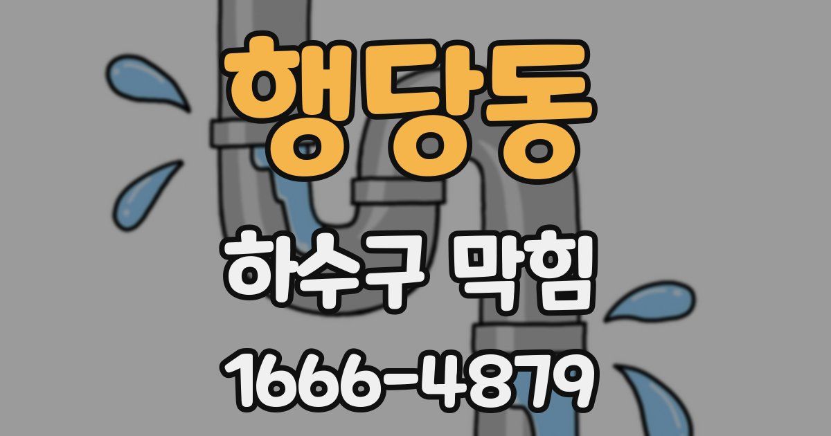 행당동 하수구 막힘