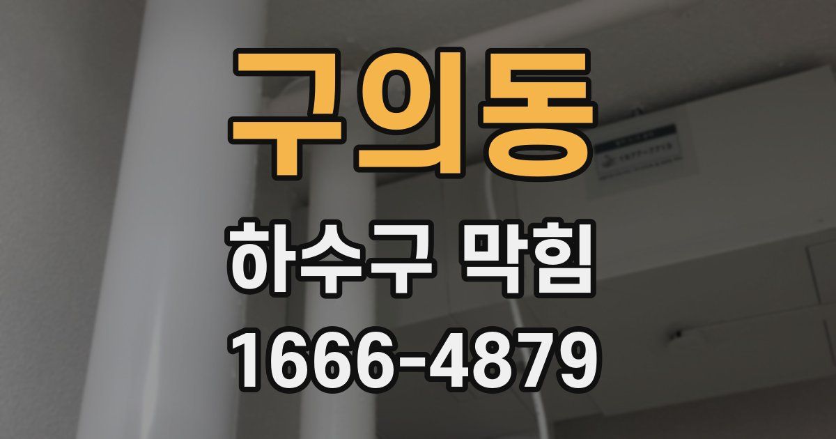 구의동 하수구 막힘