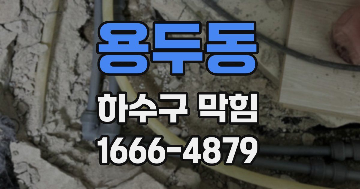 용두동 하수구 막힘
