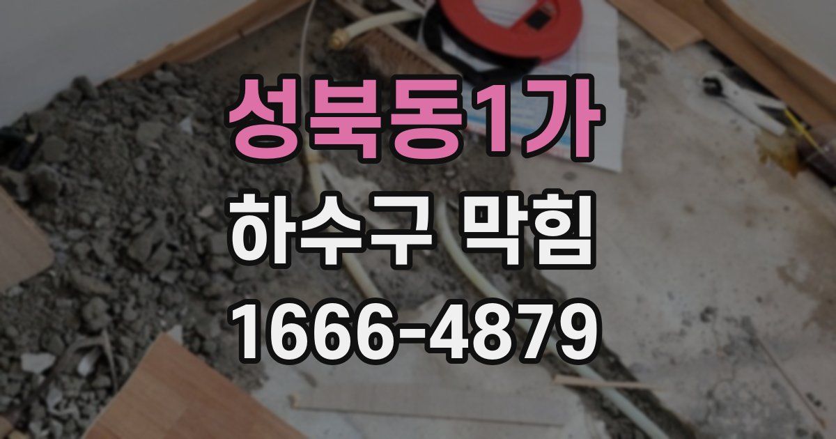 성북동1가 하수구 막힘