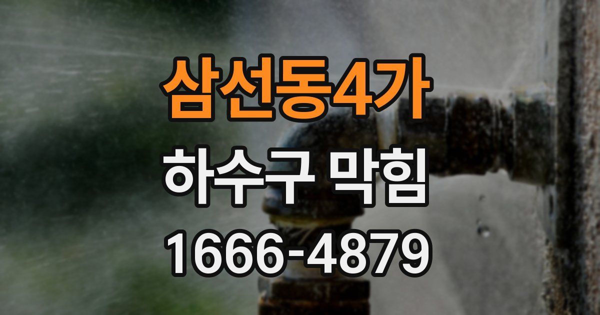 삼선동4가 하수구 막힘