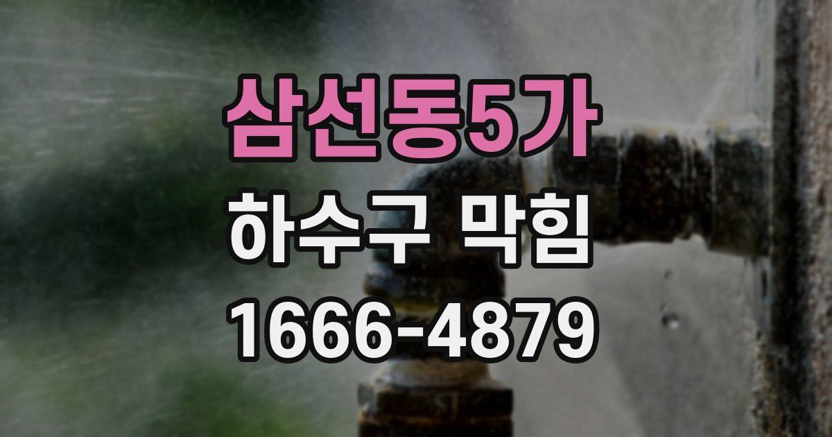 삼선동5가 하수구 막힘