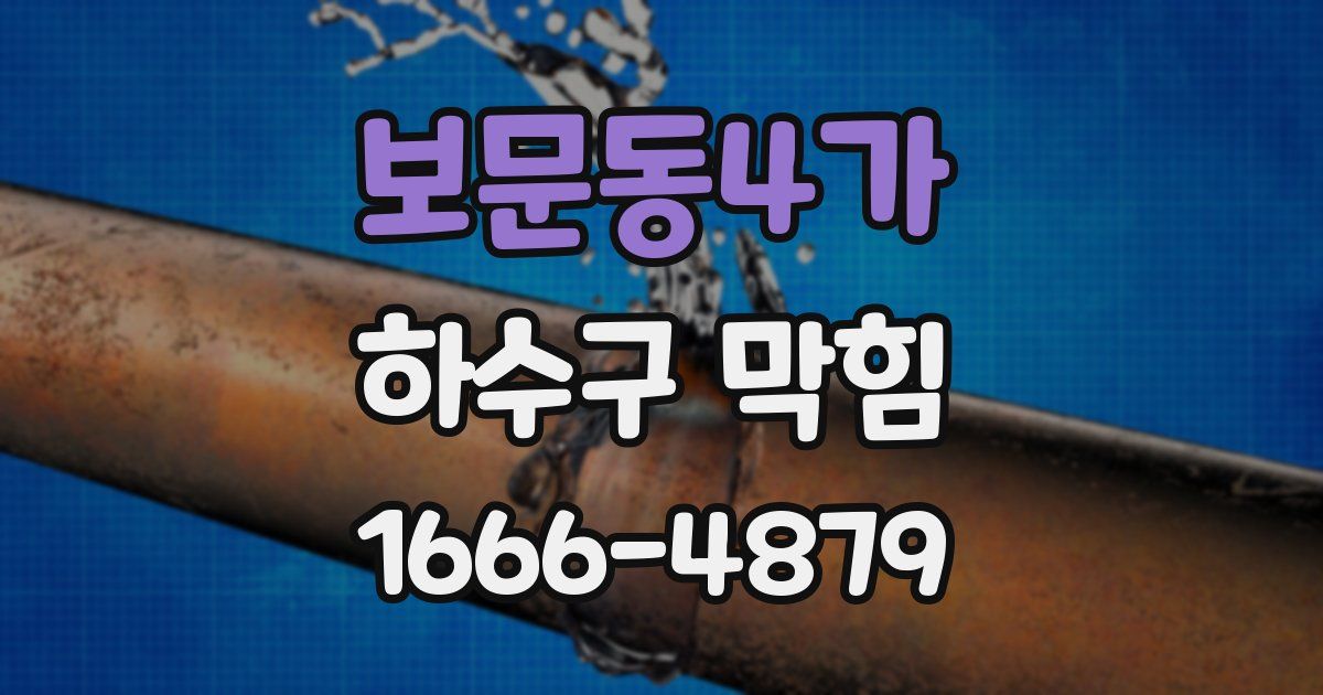 보문동4가 하수구 막힘