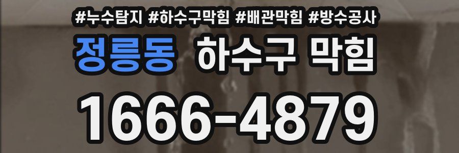 정릉동 하수구 막힘