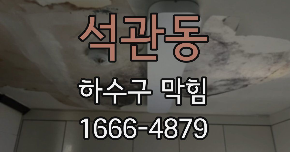 석관동 하수구 막힘