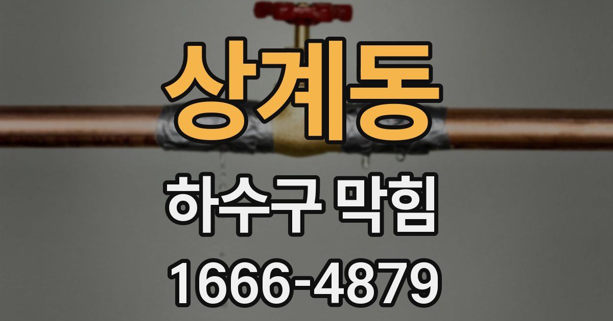 상계동 하수구 막힘