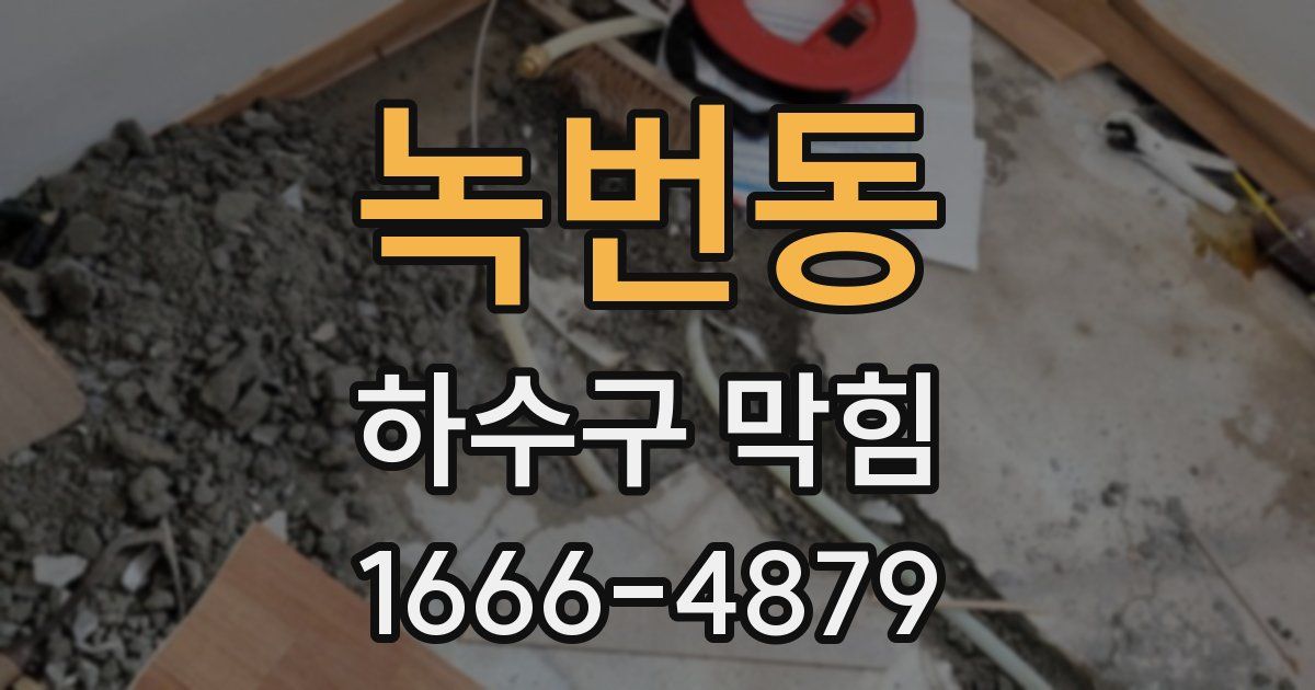 녹번동 하수구 막힘