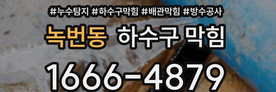 녹번동 하수구 막힘