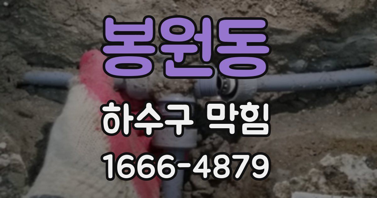 봉원동 하수구 막힘