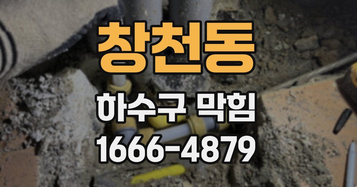 창천동 하수구 막힘