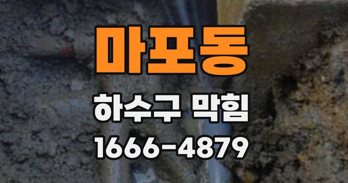 마포동 하수구 막힘