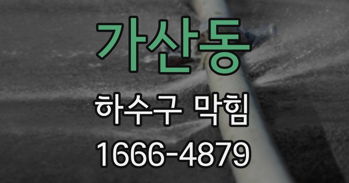 가산동 하수구 막힘