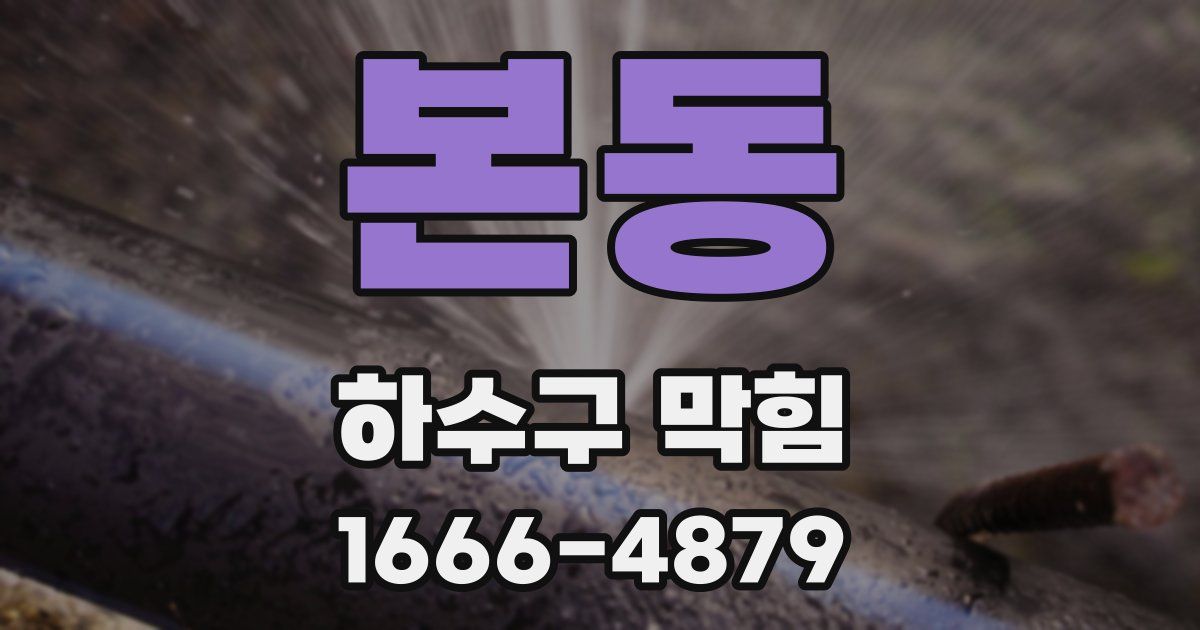 본동 하수구 막힘