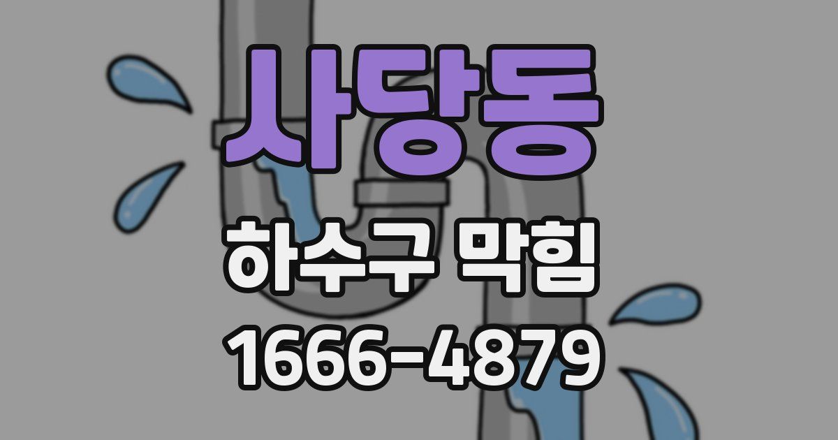 사당동 하수구 막힘